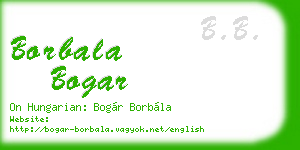 borbala bogar business card