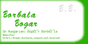borbala bogar business card